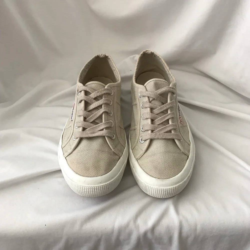 SUPERGA 2750 Cotu Classic Grey White Sand Sneakers - Picture 2 of 7